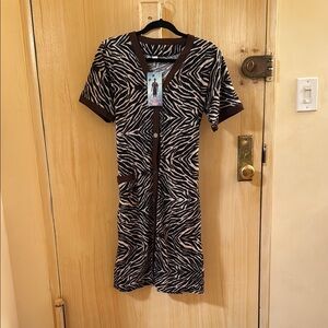 S&D Zebra Patterned Button-Front Dress